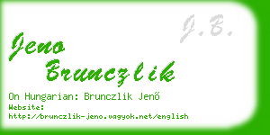 jeno brunczlik business card